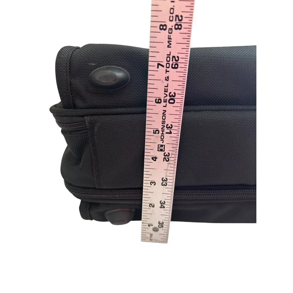 Tumi Expandable Black Nylon Leather Laptop Briefcase Carry On W/Shoulder Strap